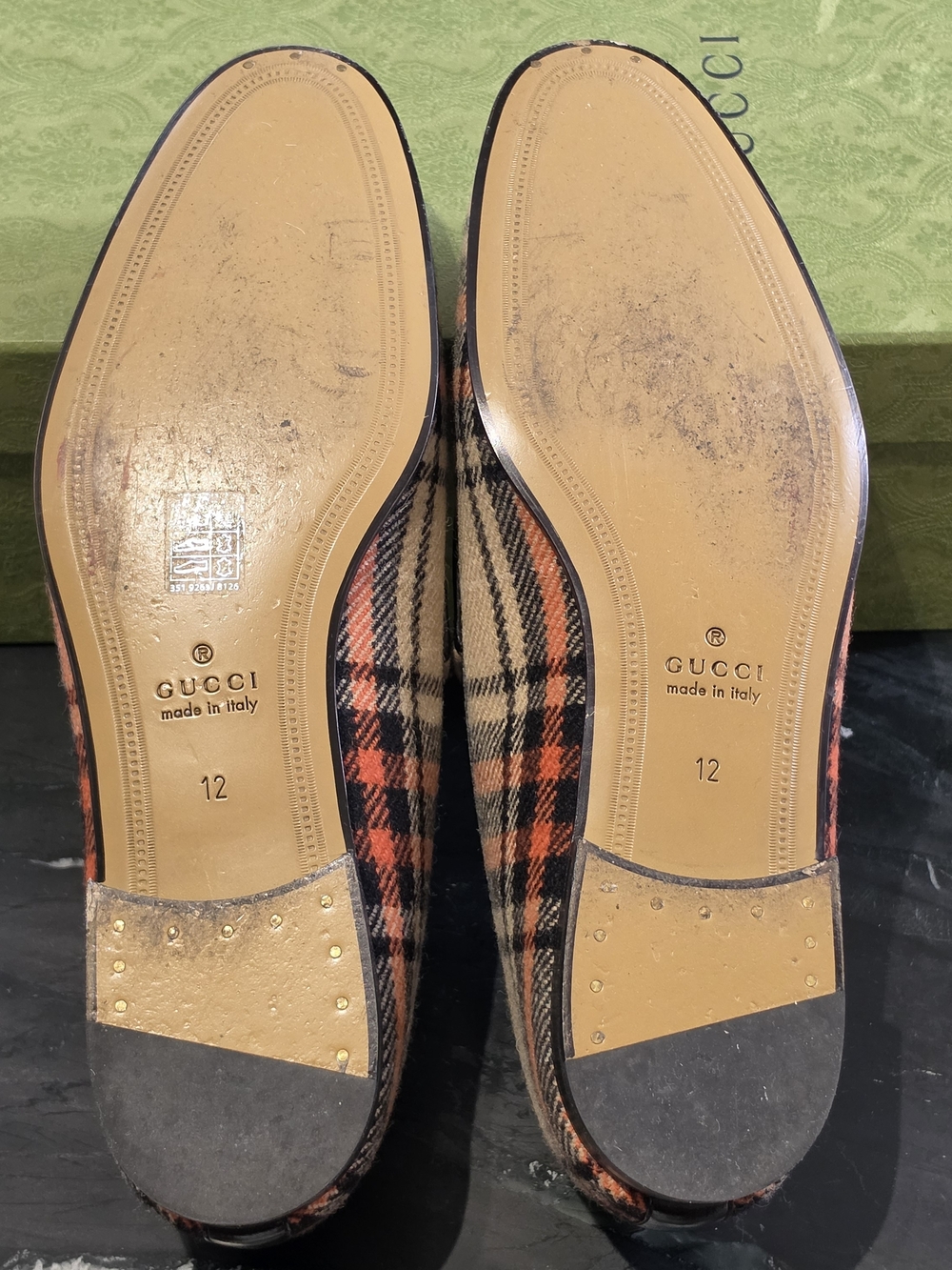 Gucci Jordaan Wool Plaid Loafers, 12 - Picture 7 of 10